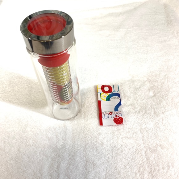 NIB Asobu Glass Water Bottle With Fruit Infuser Exercise Fitness Healthy - Picture 5 of 12